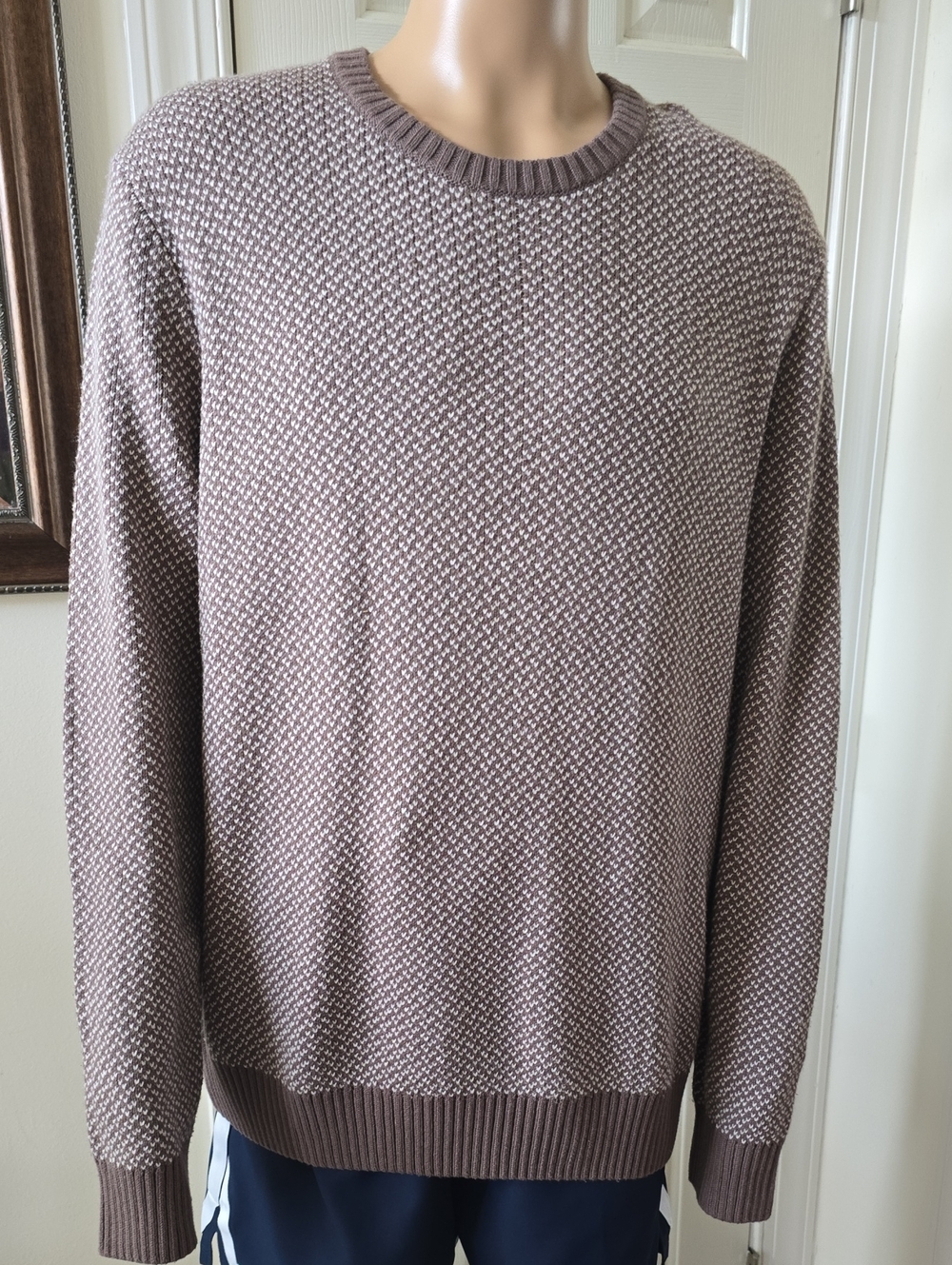 SONOMA BRAND MEN'S BIG & TALL BROWN PULLOVER CREWNECK SWEATER SIZE XXL